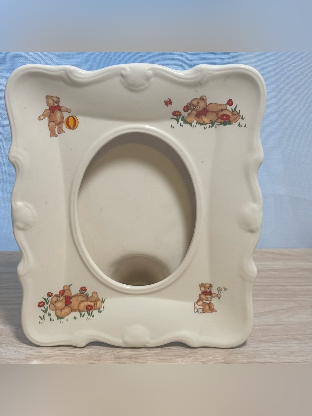 Vintage Masons Photo Frame Teddy Bears  1984 Ironstone Made in England